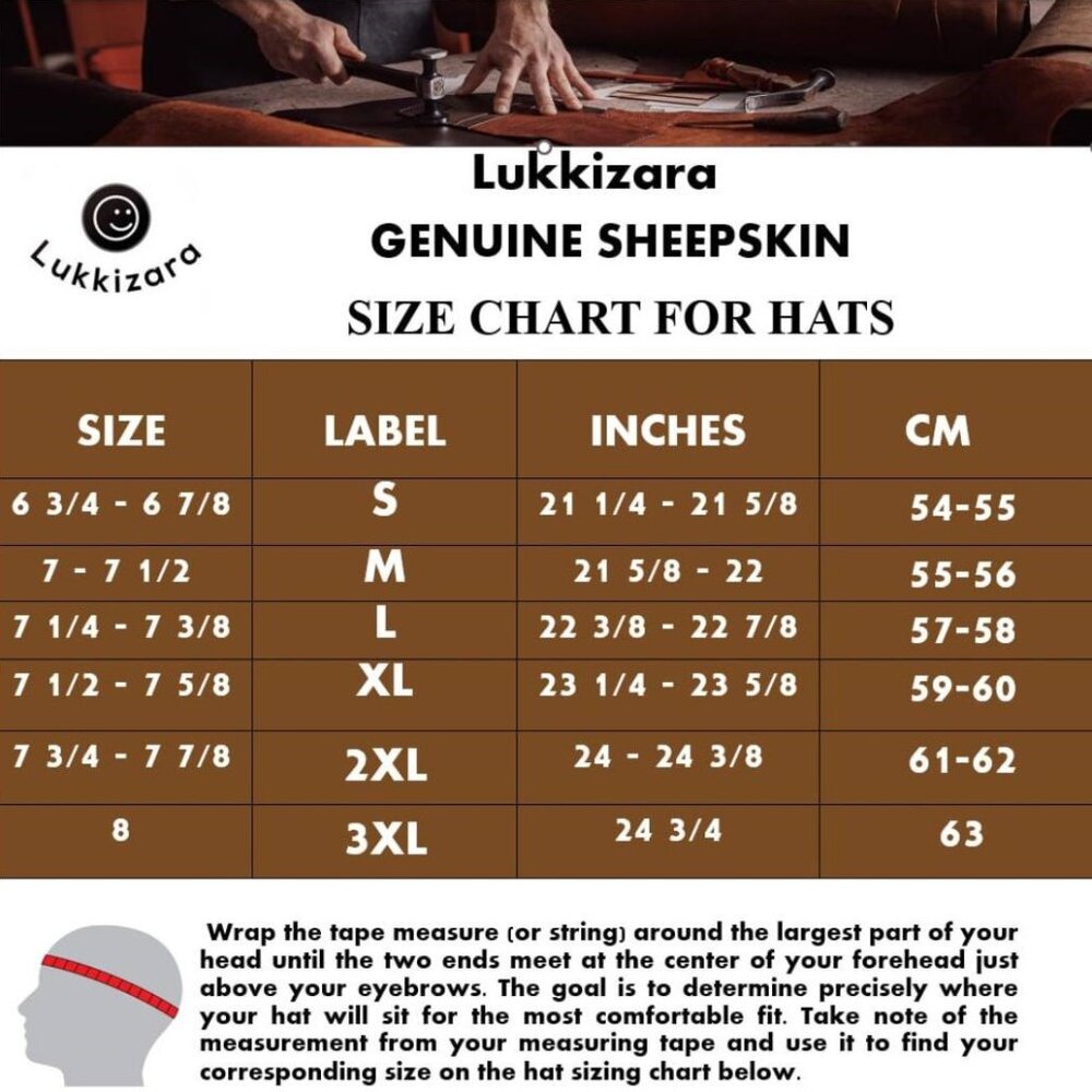 Shearling Sheepskin Leather Trapper Hat Aviator winter hat Ushanka with ear flap - Picture 8 of 8